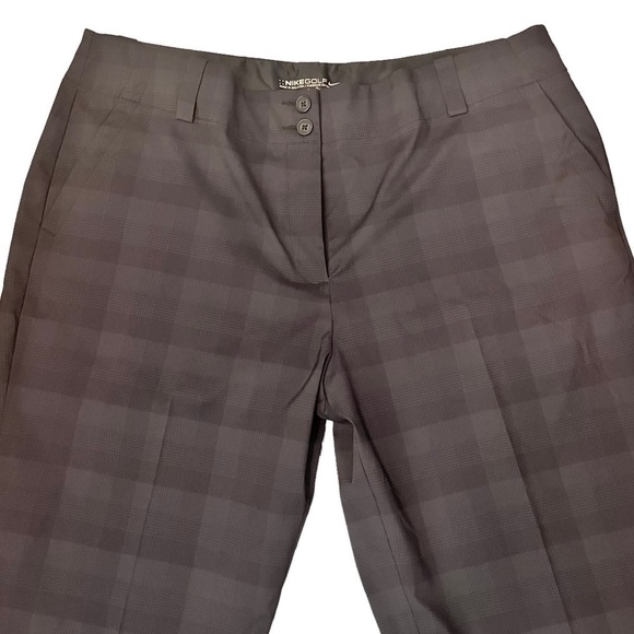 NIKE Golf Dri-Fit Stay Cool Black Grey Plaid Lightweight Straight Athletic Pants - Picture 4 of 12